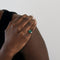 Bague 50 Bague or blanc avec émeraude et diamants 58 Facettes DV0671-3-50-2
