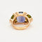 Bague 55 Bague or jaune ornée d'une tourmaline bleue et péridots 58 Facettes DV0671-8-55-2