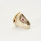 Bague 52 Bague chevalière en or gris topaze bleue et rubis 58 Facettes DV0674-1-52-23