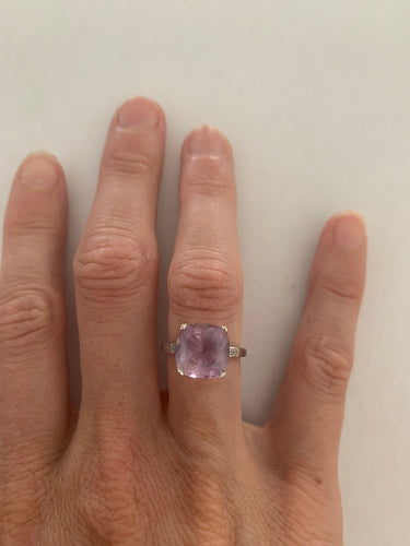Bague Mauboussin - Bague Petit Visage d'Amour Or gris et améthyste 58 Facettes DV4259-1