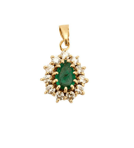 Pendentif Pendentif or jaune avec émeraude et diamants 58 Facettes DV0162-12
