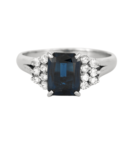Bague Bague en platine Saphir et diamants 58 Facettes DV3760-1