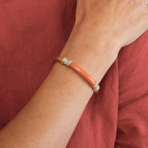 Bracelet FRED - Bracelet ISAURE  or jaune corail et diamants 58 Facettes DV0668-1