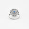 Bague 52 Bague marguerite platine et or gris avec saphir 58 Facettes DV0677-5-52-2