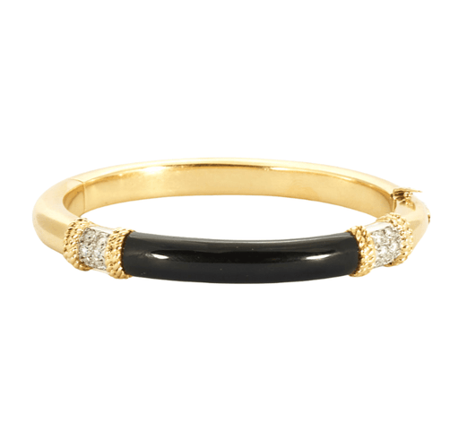 Bracelet FRED -  Bracelet ISAURE  jonc en or jaune onyx et diamants 58 Facettes DV0668-2