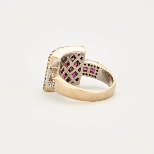 Bague 53 Bague en or gris rubis et diamants 58 Facettes DV4101-2