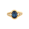 Bague 51 Bague en or jaune, saphir et diamants 58 Facettes DV3329-1
