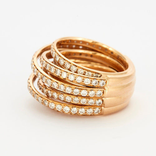 Bague 52 DE GRISOGONO - Bague Allegra or rose et diamants 58 Facettes DV4010-1