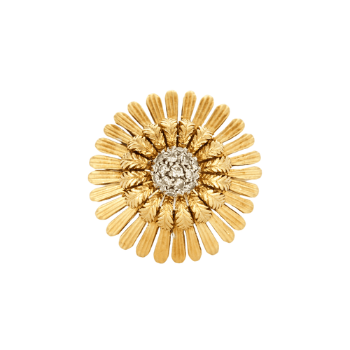 Bague 54 Bague fleur en or jaune avec diamants 58 Facettes DV4178-10