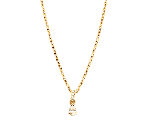 Collier Collier en or jaune serti d'un diamant poire 58 Facettes DV0397-5