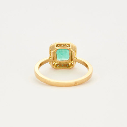 Bague 53 Bague en or jaune, émeraude et diamants 58 Facettes DV4642-2