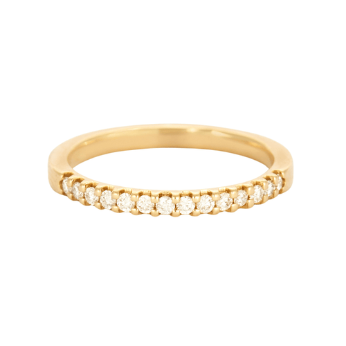 Bague 49 Demie alliance en or jaune et diamants 58 Facettes DV0690-1