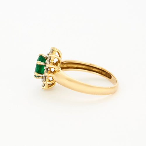 Bague 55 Bague en or jaune, émeraude et diamants 58 Facettes DV0014-5-55-2