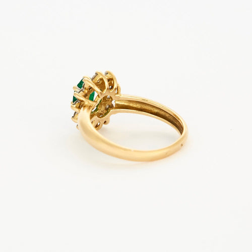 Bague 55 Bague en or jaune, émeraude et diamants 58 Facettes DV0014-5-55-2