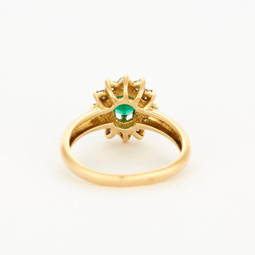 Bague 55 Bague en or jaune, émeraude et diamants 58 Facettes DV0014-5-55-2