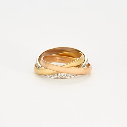 Bague 51 CARTIER - Bague Trinity trois ors diamants 58 Facettes DV0379-15-51-2