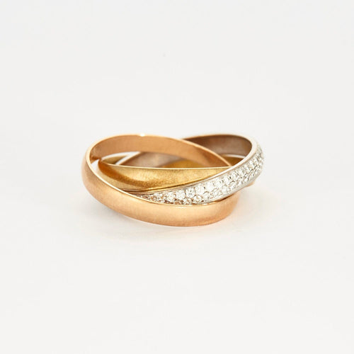 Bague 51 CARTIER - Bague Trinity trois ors diamants 58 Facettes DV0379-15-51-2
