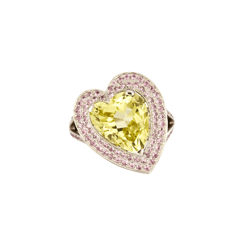 Bague 51 MAUBOUSSIN -  Bague Subtile raison or gris, citrine et saphirs roses 58 Facettes DV4532-2
