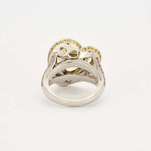 Bague 51 MAUBOUSSIN -  Bague Subtile raison or gris, citrine et saphirs roses 58 Facettes DV4532-2