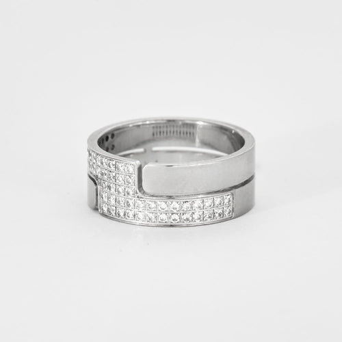 Bague 53 DINH VAN -  Bague Seventies or gris diamants 58 Facettes DV0379-16-53-2
