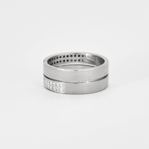 Bague 53 DINH VAN -  Bague Seventies or gris diamants 58 Facettes DV0379-16-53-2