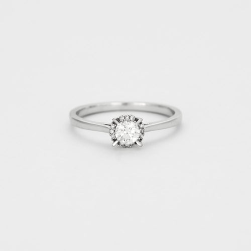 Bague 53 Bague solitaire en or gris et diamant 58 Facettes DV4184-12