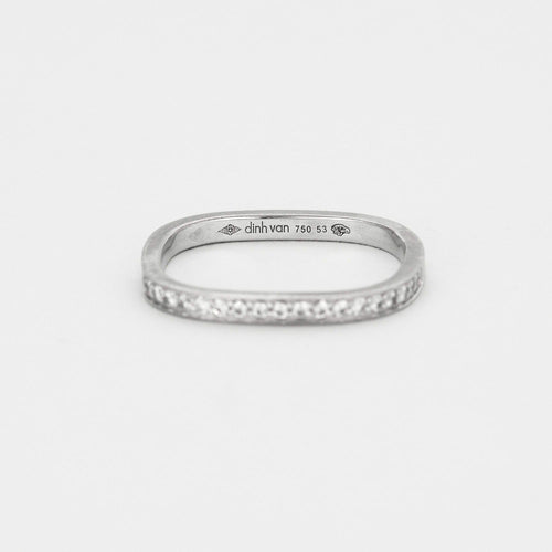 Bague DINH VAN - Alliance Carrée, or gris et diamants 58 Facettes DV4990-4