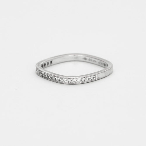 Bague DINH VAN - Alliance Carrée, or gris et diamants 58 Facettes DV4990-4
