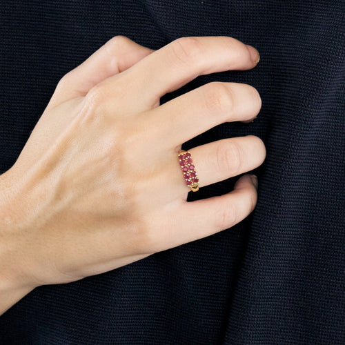 Bague en or jaune et rubis