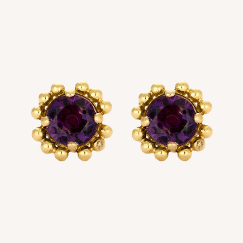 Boucles d'oreilles Boucles d'oreilles or jaune et améthystes 58 Facettes DV3673-7