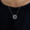 Collier or gris, diamants et tanzanite 58 Facettes DV0704-1