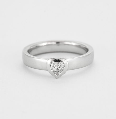 Bague 53 Bague jonc or gris diamant coeur 58 Facettes DV5390-7-53-2