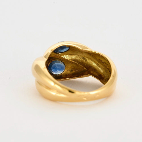 Bague 53 Bague en or jaune et saphir 58 Facettes DV5140-2-53-2