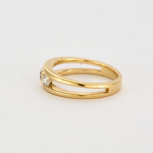 Bague 52 Bague or jaune diamants 58 Facettes DV5390-3-52-1