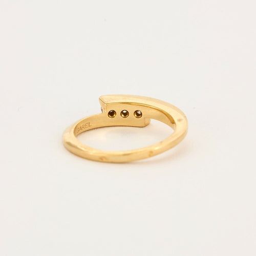 Bague 51 Bague jonc croisé or jaune diamants 58 Facettes DV5390-4-51-2