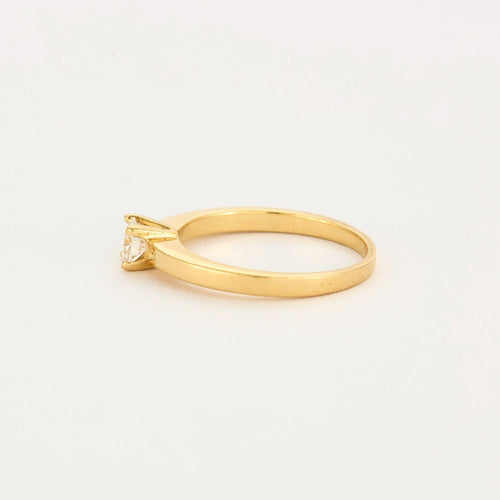 Bague 52 Bague solitaire or jaune, diamant 58 Facettes DV5390-9-52-2