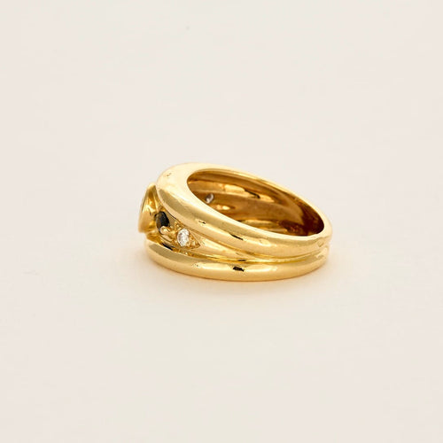 Bague 55 Bague en or jaune, saphir et diamants 58 Facettes DV5140-3-DV0882-1