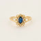 Bague 59 Bague en or jaune saphir diamants 58 Facettes DV0687-3-59-2