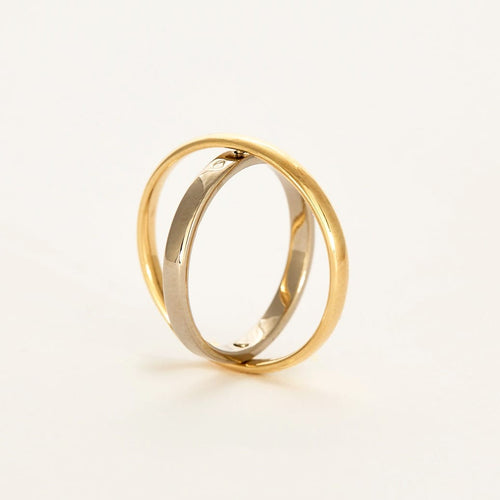CHARLOTTE CHESNAIS - Ellipse Bold - Bague or jaune et or gris