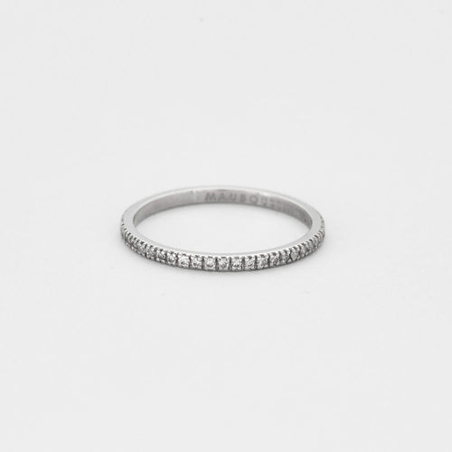 Bague 51 Bague MAUBOUSSIN Fine alliance " Parce que je l'aime"  or gris et diamants 58 Facettes DV5365-2-51-6