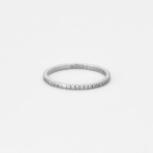 Bague 51 Bague MAUBOUSSIN Fine alliance " Parce que je l'aime"  or gris et diamants 58 Facettes DV5365-2-51-6