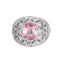 Bagues 52 Bague Dôme, or gris et saphir rose taille coussin 58 Facettes DV0581-21-52-2