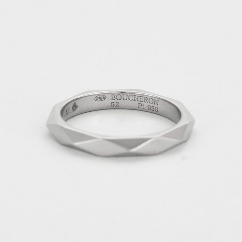 Bague 52 BOUCHERON- Alliance Facette en platine et diamants 58 Facettes DV5651-1