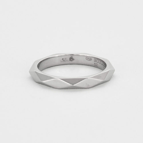 Bague 52 BOUCHERON- Alliance Facette en platine et diamants 58 Facettes DV5651-1