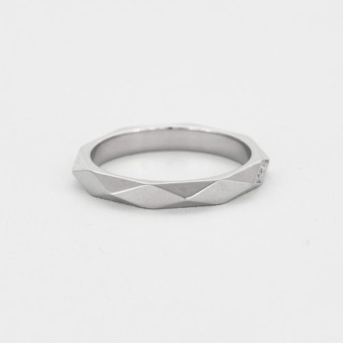 Bague 52 BOUCHERON- Alliance Facette en platine et diamants 58 Facettes DV5651-1