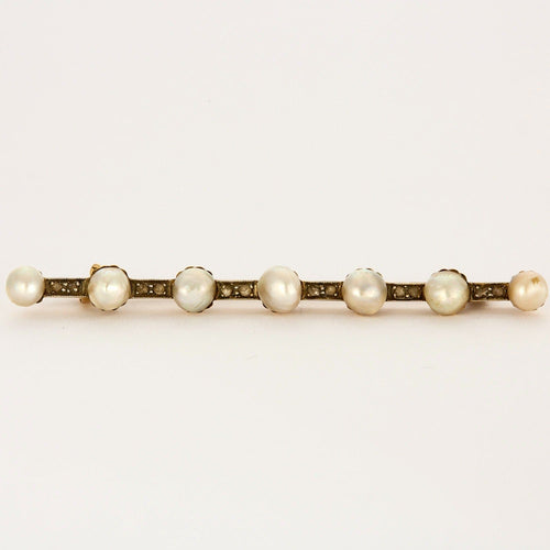 Broche Broche or jaune perles et diamants 58 Facettes DV0021-7
