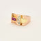 Bague 53 Bague Tank en or de trois couleurs, rubis de synthèse et diamants 58 Facettes DV0013-23-53-2