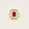 Bague 52 Bague en platine, or jaune, rubis et diamants 58 Facettes DV0780-1-52-1