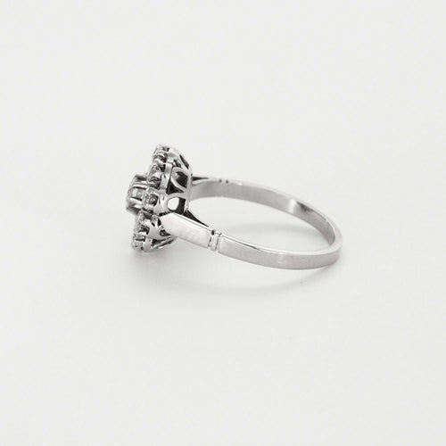 Bague 54 Bague marguerite en or gris et diamants 58 Facettes DV0727-1-54-3