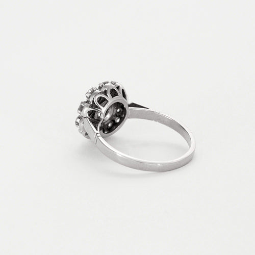 Bague 54 Bague marguerite en or gris et diamants 58 Facettes DV0727-1-54-3